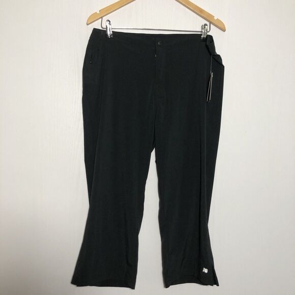 New Balance Pants Womens Large Black Excursion Capri Lightning Dry Walking New - Picture 1 of 12